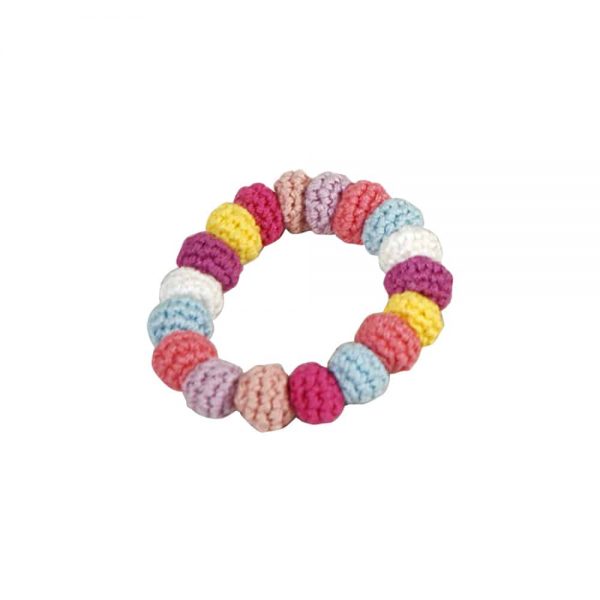 Gehäkeltes Armband (korallfarben) elastisch