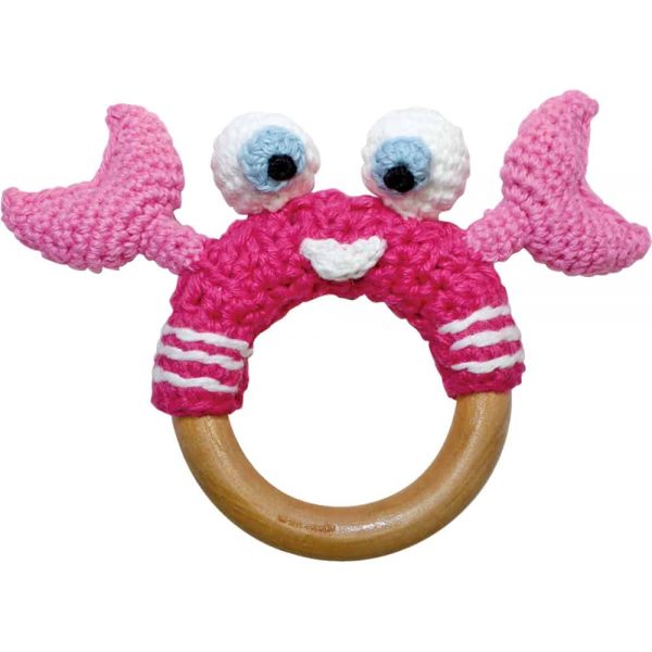 Gehäkelter Greifling Krabbe PINCER in Pink