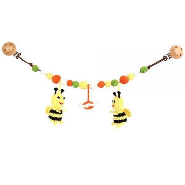 Kinderwagenkette handmade Biene gehäkelt