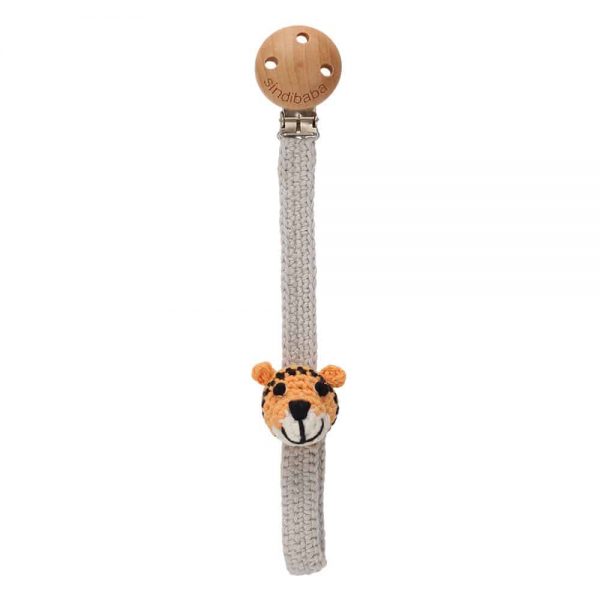 Gehäkelter Schnullerhalter mit Tiger TONY