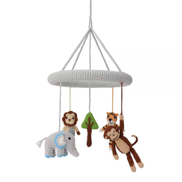 Gehäkeltes Baby-Mobile "SAFARI" zum Aufhängen