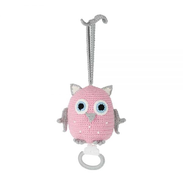 Häkel-Spieluhr Eule LUNA (rosa)