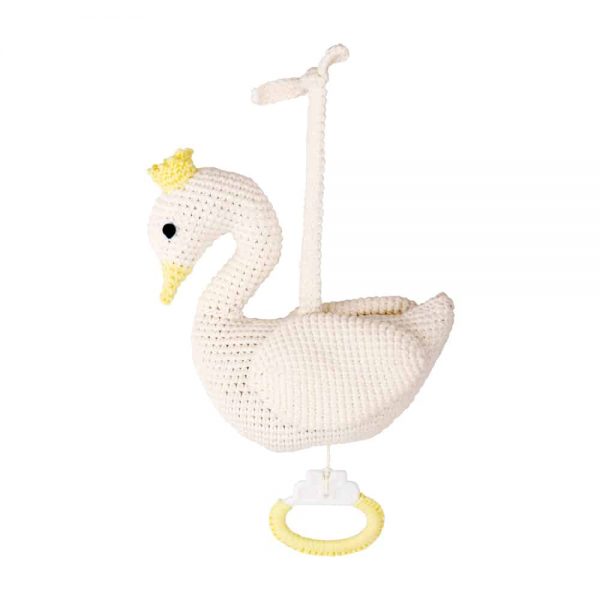Häkel-Spieluhr Schwan BIANCA (weiss)