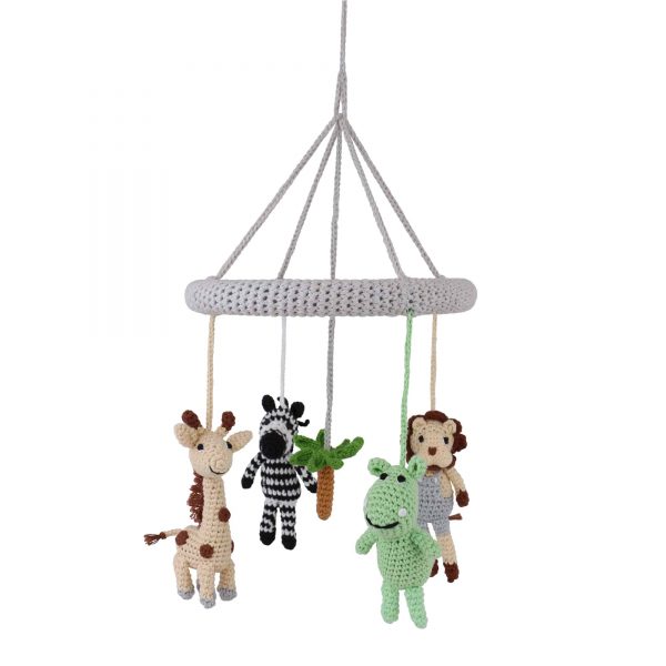 Baby Mobile Safari 2 - Nilpferd, Zebra, Giraffe, Löwe