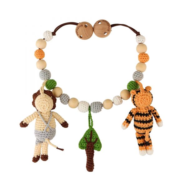Gehäkelte Kinderwagenkette SAFARI 1: Tiger & Löwe – Bild 2