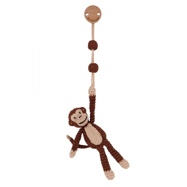 Gehäkeltes Baby-Hängespielzeug Affe CHARLIE in braun - handmade by Sindibaba® (12480)