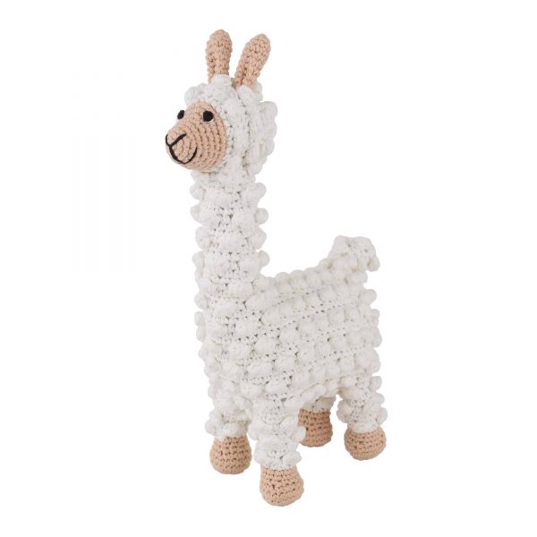 Gehäkeltes Kuscheltier Lama LUKE (schräg von vorne)
